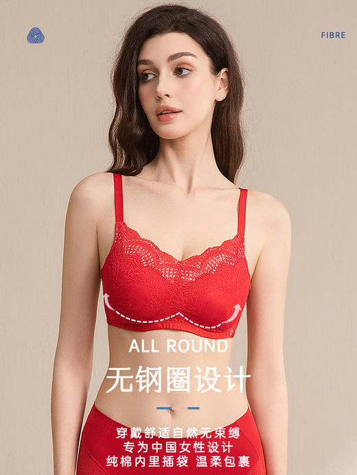 【新品文胸|灼华】孔雀灼华术后文胸精致蕾丝乳腺内置插袋防溜肩 商品图1