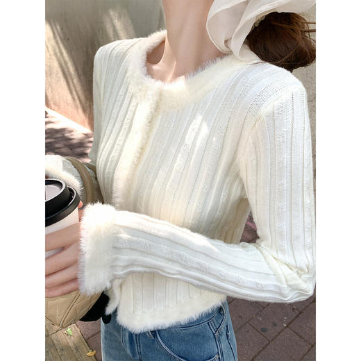 <曾小咸推荐>3.13现货秒杀 ！微信超特价！韩系毛绒边毛织开衫 日常189.99 立减100 秒杀89.99！！直筒加绒牛仔裤 秒杀99.99！ 商品图3