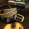 奢华风格：男士苎麻小牛皮混合编织时尚休闲裤皮带 商品缩略图1