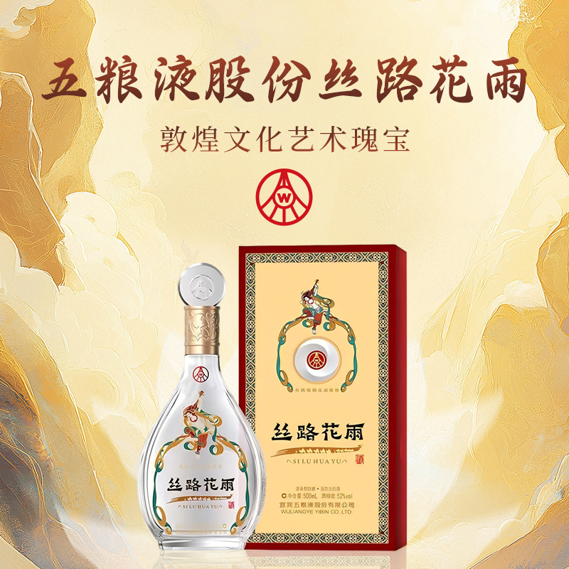 【五粮液「丝路花雨·抚琴」白酒】：一曲流淌在玉液中的千年回响