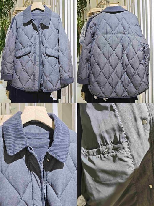 586028新款衬衫领一手长休闲羽绒服 商品图1