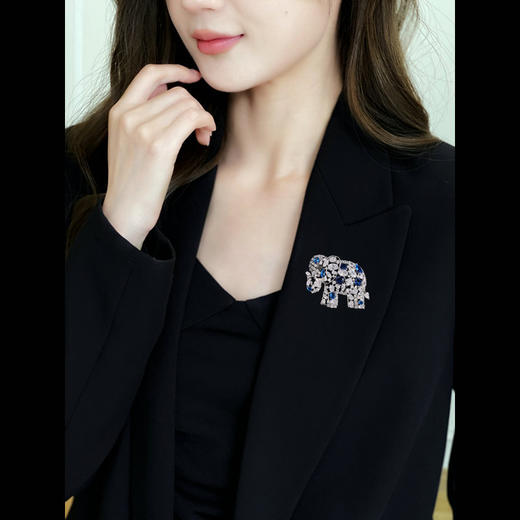 高档镶嵌锆石大象胸针高级感吉祥如意LY 商品图2