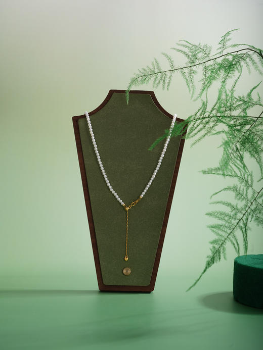 子佩集【玉堂富贵】银S925珍珠项链【QNX0018】3mm珠玉兰花上上签镀金2512 商品图2