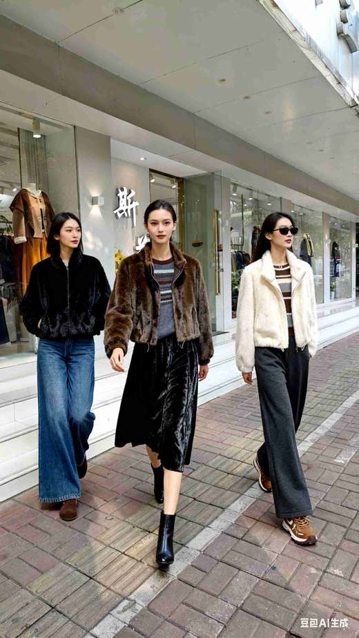 585005福利款 仿貂皮草立领拉链外套 商品图0