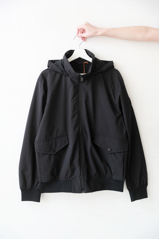 小方标飞行员夹克，可折叠兜儿。拉链闭合纯色高尔夫外套C121960 商品图4