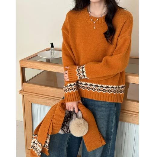 秋冬氛围感提花毛衣+围巾2599 商品图1