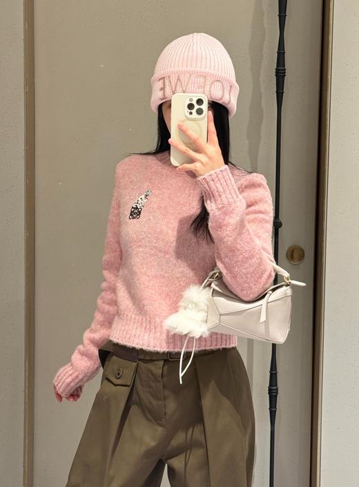 女款联名猫咪刺绣羊毛针织衫毛衣fe014 商品图2