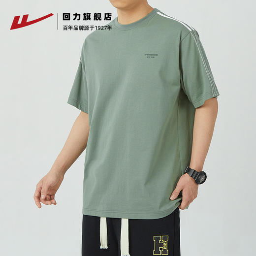 回力短袖t恤男款夏季2025新款潮牌纯棉体恤圆领宽松印花上衣半袖 商品图0
