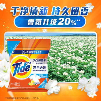 汰渍净白去渍洗衣粉柠檬清新3.1斤装 强效去渍 持久留香 除菌除螨 商品图1
