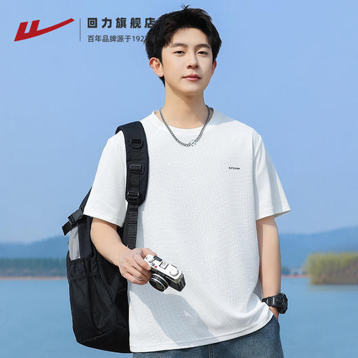 回力T恤男士2025夏季新款冰丝透气半袖休闲百搭速干短袖上衣男款 商品图4