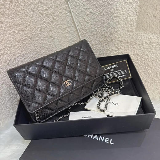 Chanel woc 黑银 荔枝纹牛皮 斜挎包 商品图0