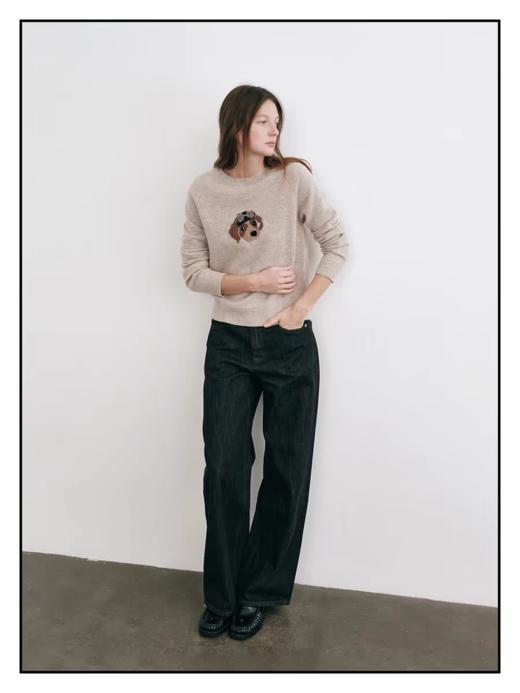 shyshystill/shy202509016/“飞行员小狗”圆领插肩袖小版型毛衣 商品图2