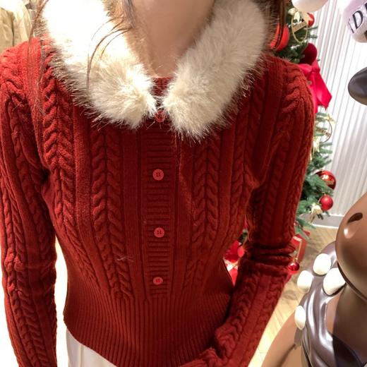 毛毛领麻花短款毛衣2705 商品图5