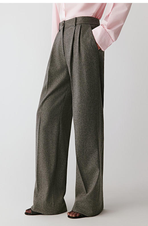 【高品质私服】【IC薄呢阔腿长裤】精选美丽诺羊毛，以其柔软、轻盈和保暖性著称 G1611-CC【无标出货 介意慎拍】 商品图6