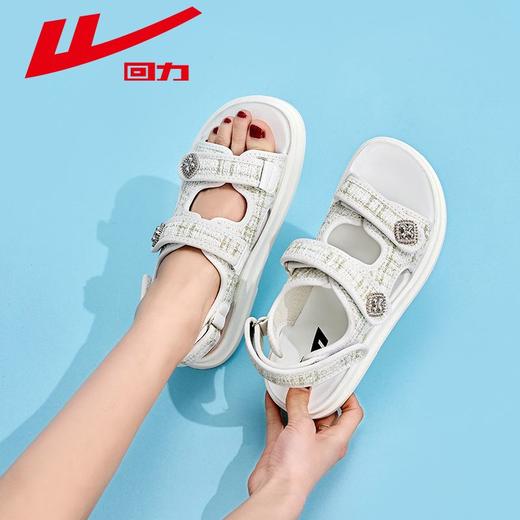 回力凉鞋女款2025夏季新款小香风平底魔术贴凉拖鞋休闲运动沙滩鞋 商品图2