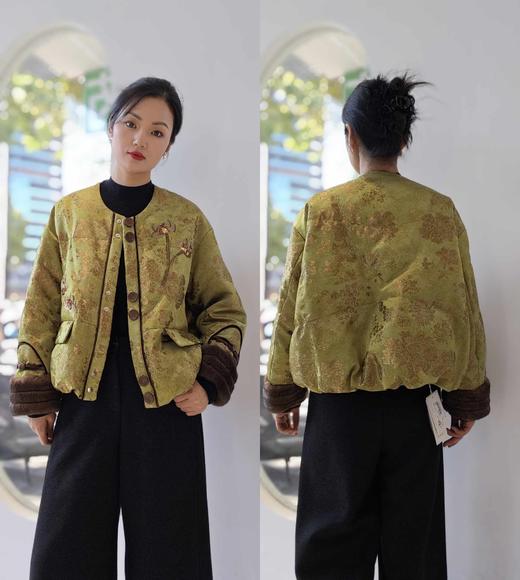 545239拼水貂毛短款鹅绒服 商品图2