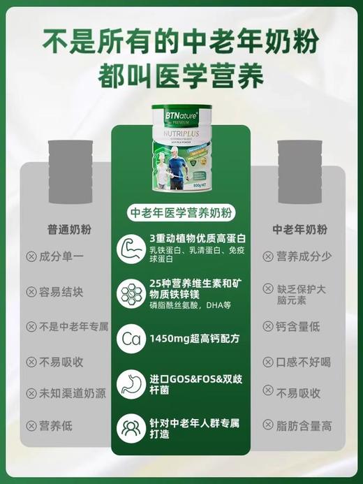 【澳洲原装进口】BTNature贝特恩中老年营养奶粉800g/罐 商品图2