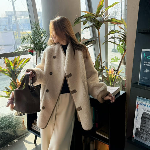 2512314    无领 颗粒羊毛🐑 双面外套 商品图5