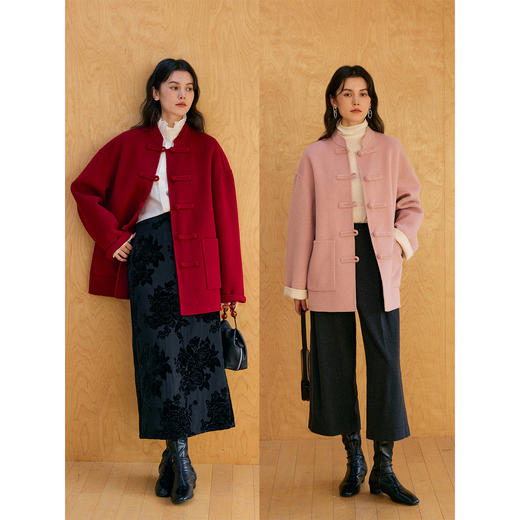 HeyDress新中式宽松立领毛呢外套 商品图2