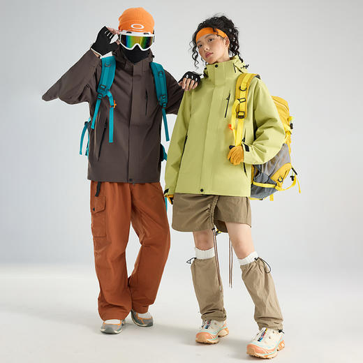 LUCKYDEER/幸运鹿情侣款防风防泼水保暖全热封三合一冲锋衣96889 商品图3