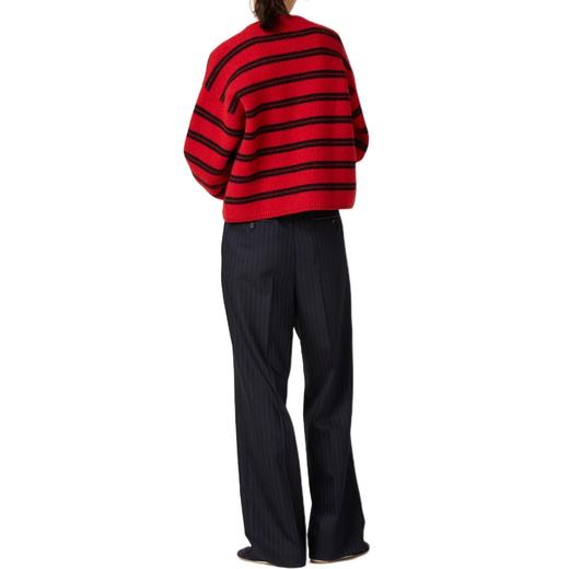 miumi*双层针织徽标贴片条纹开衫 商品图3