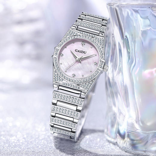 【众星揽月❗️满天星星钻腕表】超薄防水夜光贝母腕表，耐磨防刮花，清晰透亮，熠熠生辉，全面保护时尚轻奢满钻钢带石英女表QQ情人节礼物男女朋友 商品图1