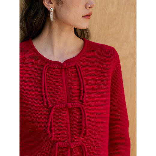 HeyDress新中式圆领盘扣针织开衫 商品图2