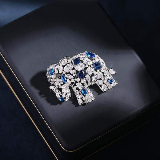 高档镶嵌锆石大象胸针高级感吉祥如意LY 商品图3