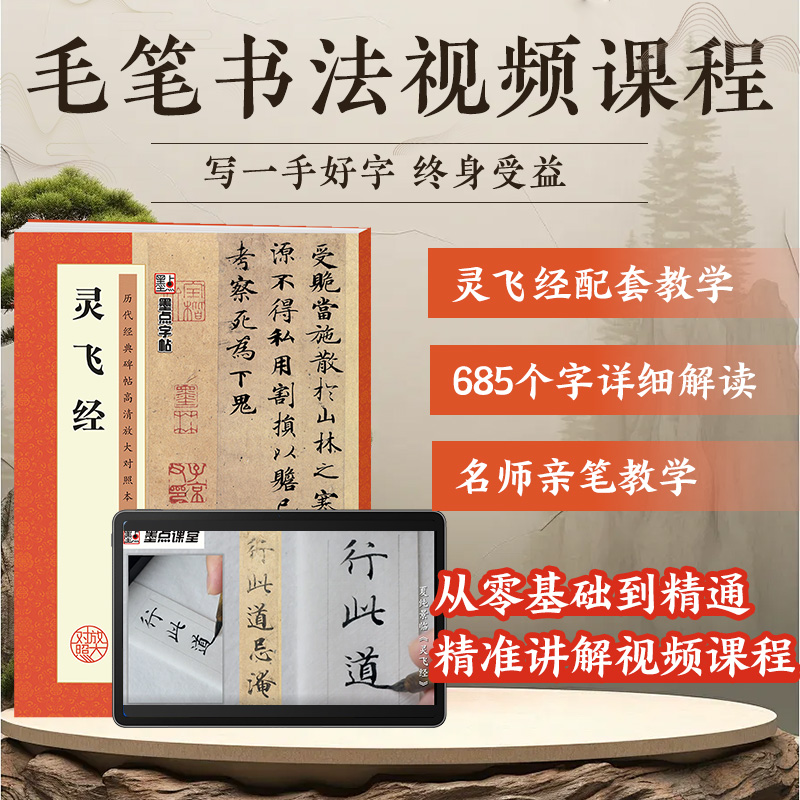 灵飞经字帖墨点历代经典碑帖高清放大对照本第二辑湖北美术出版社毛笔字帖成人初学者毛笔字入门临摹小楷灵飞经毛笔书法练习字帖