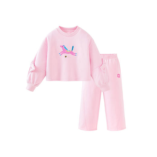 迷你巴拉巴拉女童加绒长袖套装儿童长袖长裤抑菌甜美2025新年冬季 商品图4