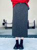 【百图lulu定制】【软语毛呢裙】【赠皮带】羊毛混纺 毛呢 直筒半裙 后中开叉 带拉链半身裙 商品缩略图3