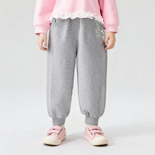 笛莎Deesha 童装女童裤子2026春新款甜美蝴蝶结长裤 商品图1