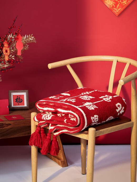 【东方浪漫礼物 云朵般包裹 温暖精致】上新了故宫百福毯/百喜毯（送价值99元香百年香挂礼盒装 3个装）ds(sx） 商品图2