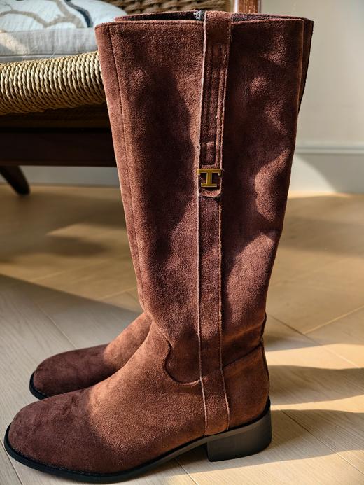 【秋冬精选】2025年东大门秋季新款复古有情调绒面简约通勤长筒靴女 商品图1