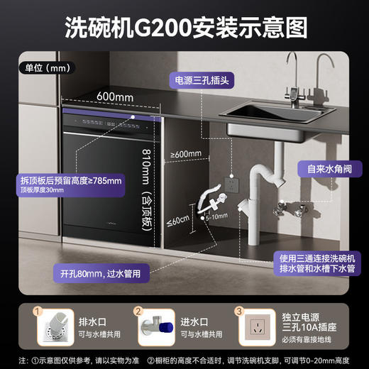 凯度G200洗碗机 家用嵌入式18套+3大容量自动烘干一体 商品图3