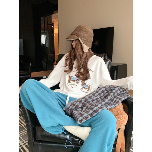 <曾小咸推荐>韩系保暖抽绳束脚休闲裤 商品图3