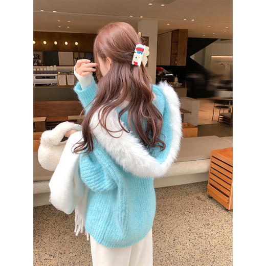 <曾小咸推荐>现货秒杀 ！微信超特价！韩系连帽中长款毛衣 日常239.99 立减130 秒杀109.99！！ 商品图4