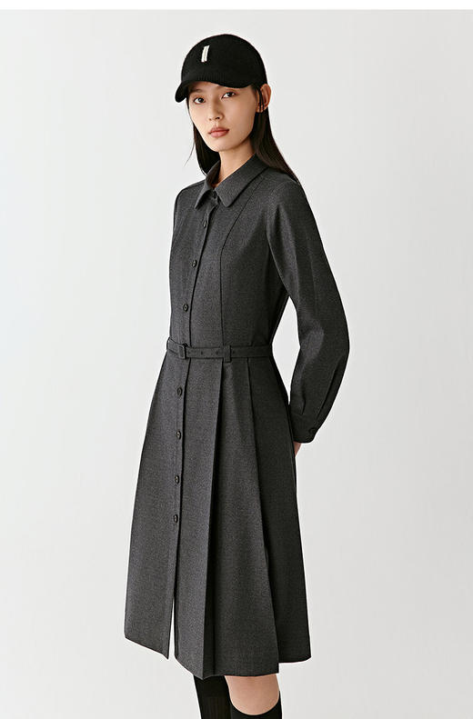 【高品质私服】【IC翻领长袖打褶连衣裙】具有良好弹性和柔软手感，穿着舒适G1604-CC【无标出货 介意慎拍】 商品图9