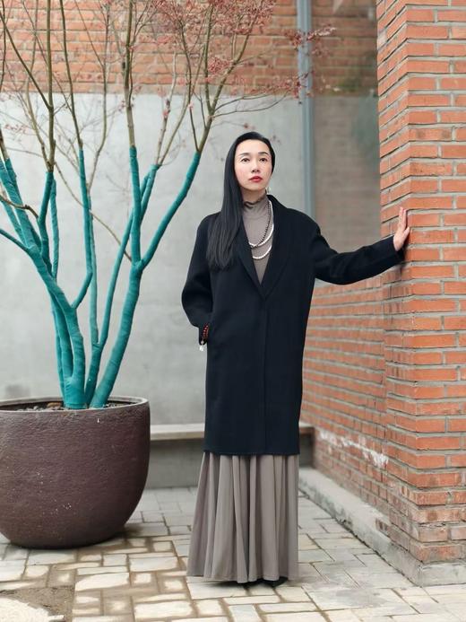 【12.19上新】2色之家100%山羊绒水波纹双面呢大衣·LSQ 商品图9