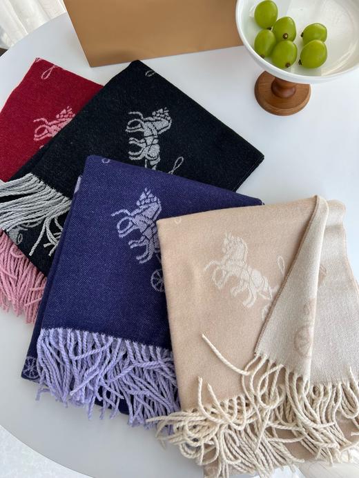 Coach新款围巾🧣经典马车Logo 双面双色 商品图0