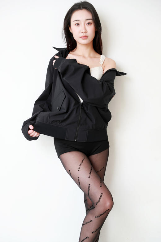 小方标飞行员夹克，可折叠兜儿。拉链闭合纯色高尔夫外套C121960 商品图10