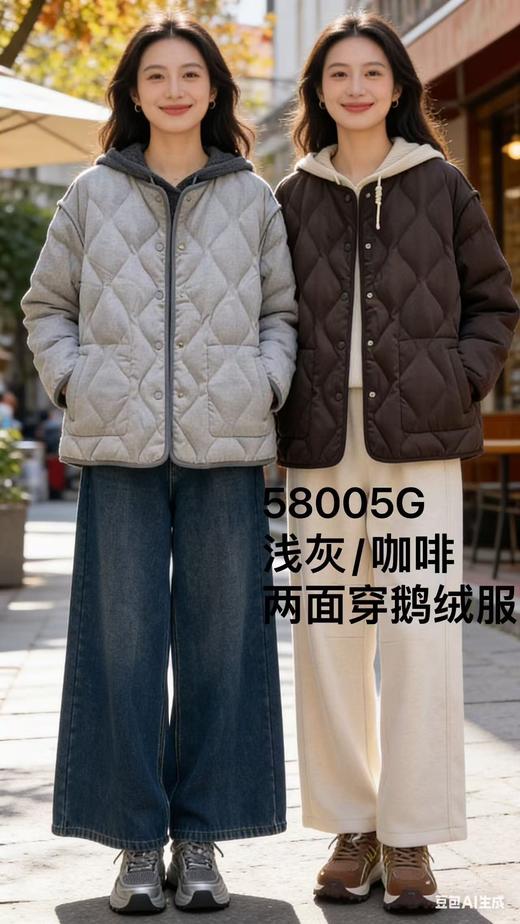 58005G无领两面穿鹅绒服 商品图0