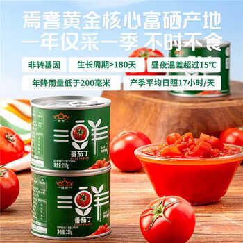 冠农股份【2025年新产季】新疆番茄丁210g*6罐西红柿丁番茄块罐头调味酱 /粮油调味 /调味品 /西式酱料 商品图1