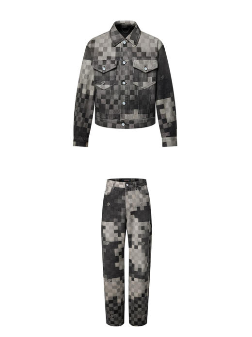 L-C （男装）马赛克牛仔外套/长裤 商品图0