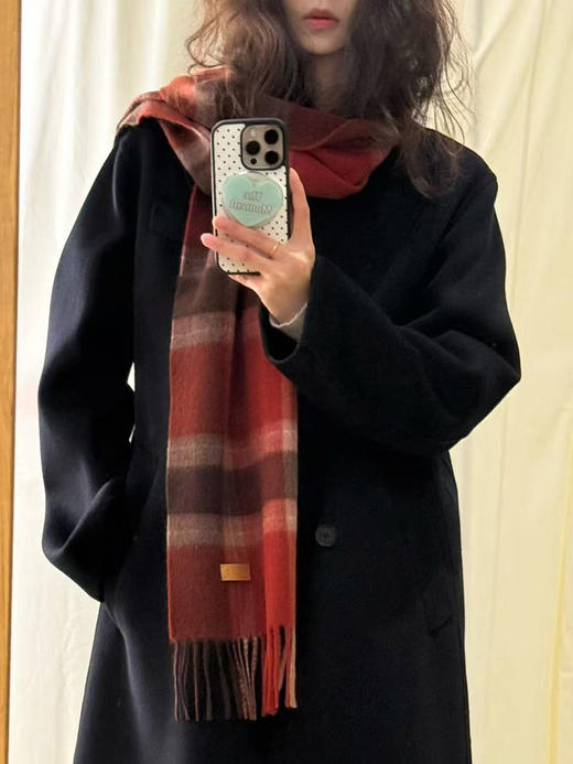 【高品质私服】【IC格纹围巾】甄选百分百山羊绒，轻盈如云，绵软亲肤N1628-CC【无标出货 介意慎拍】 商品图6