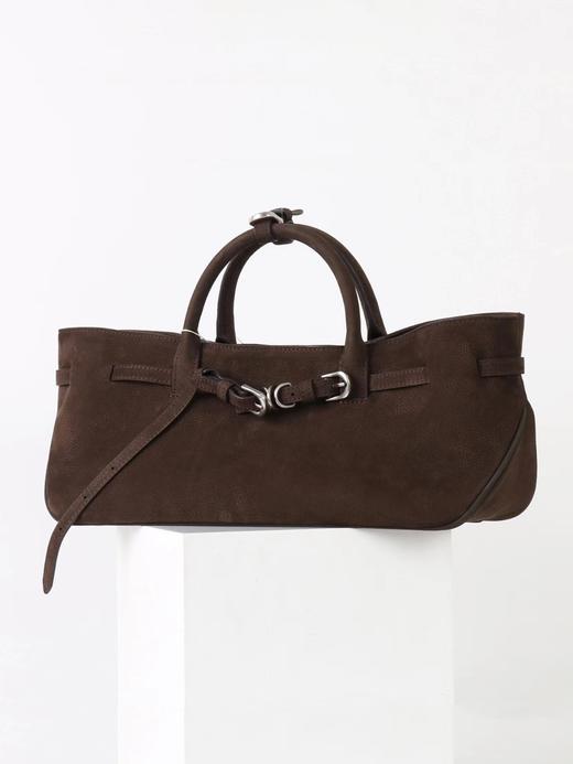 【秋冬精选】2025新款复古休闲麂皮包通勤百搭极简皮带扣设计斜挎女小众托特包 商品图3