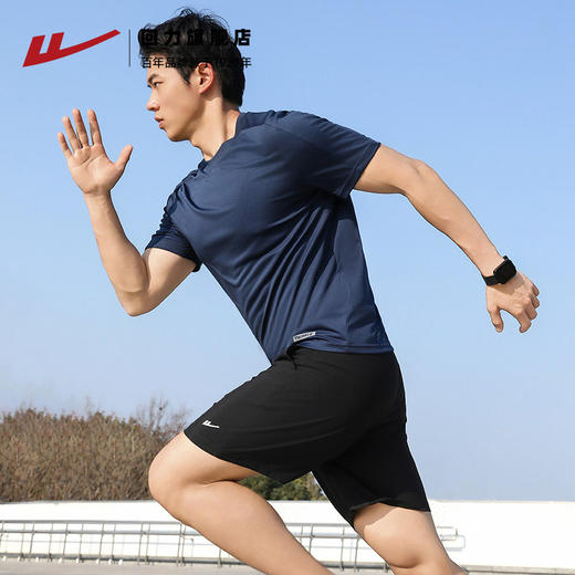 回力速干短袖T恤男士夏季运动跑步透气体恤2025新款半袖健身上衣 商品图3