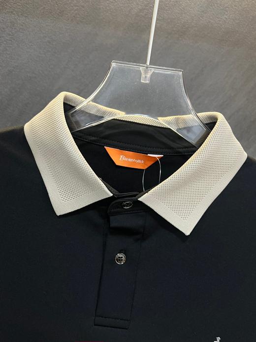 点此购买 比音勒芬秋冬季男士加绒螺纹领长袖POLO衫 ss 338206 商品图11