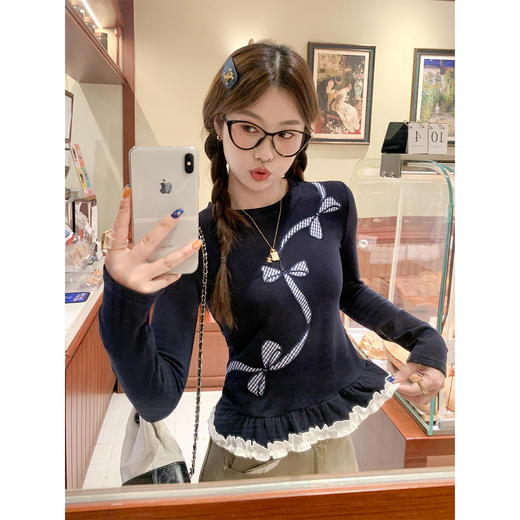 【129元任选2件】现货！韩系芭蕾风T恤上衣女长袖 商品图0