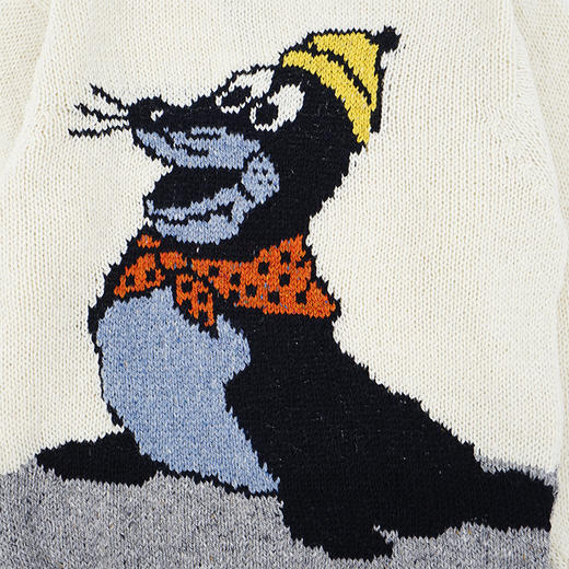 Howlin MY NEW BEST FRIEND 男女中性款刺绣羊毛马海毛圆领毛衣 商品图2